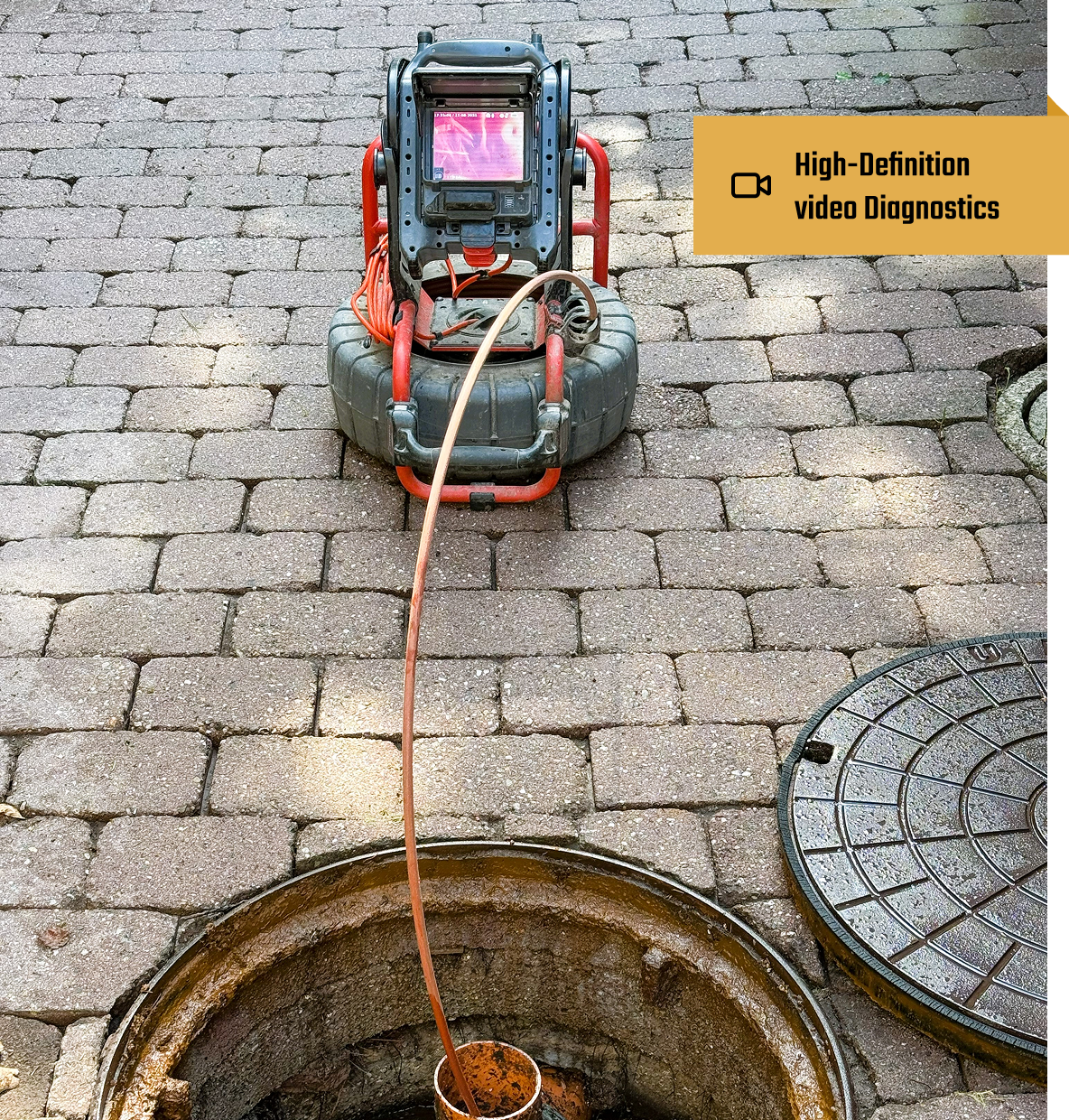 Sewer inspection equipment with high-definition video.