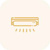 Air conditioner icon with glowing lines.